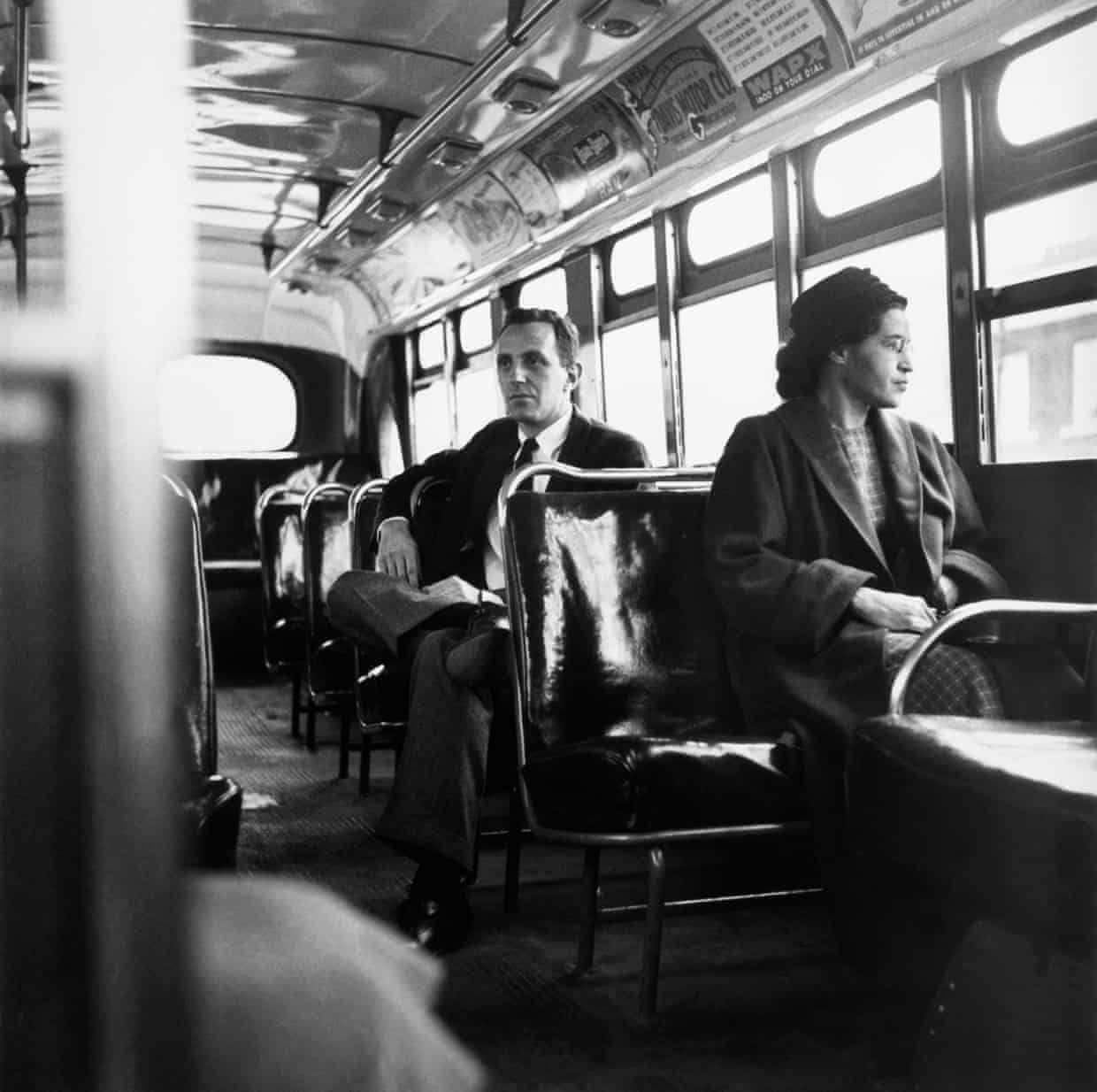 Montgomery, US · 1956 — Rosa Parks on a desegregated bus