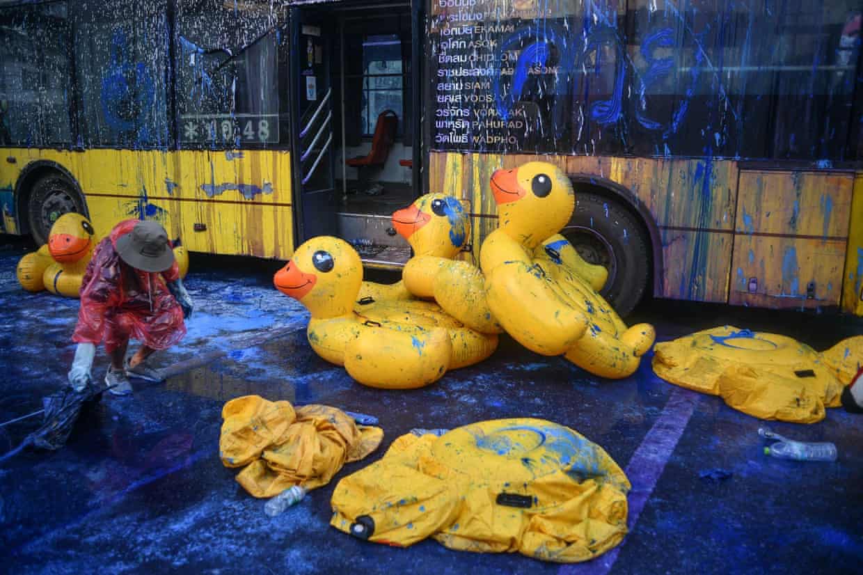 Bangkok, Thailand · 2020 — Ducks join democracy protests